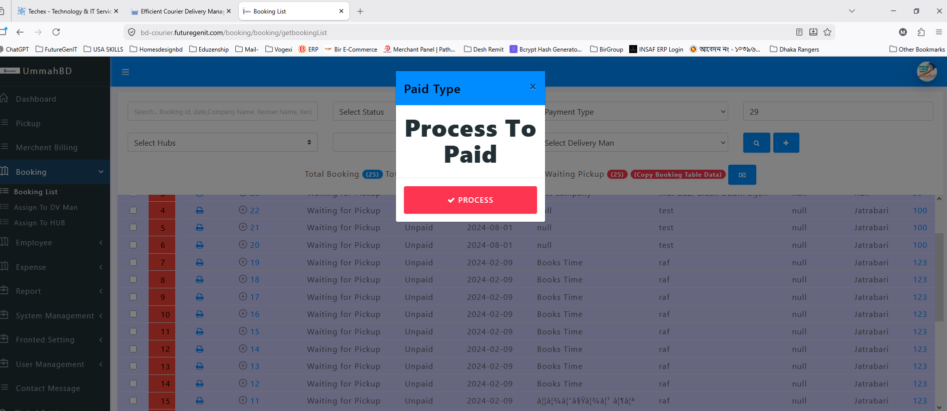Process to paid