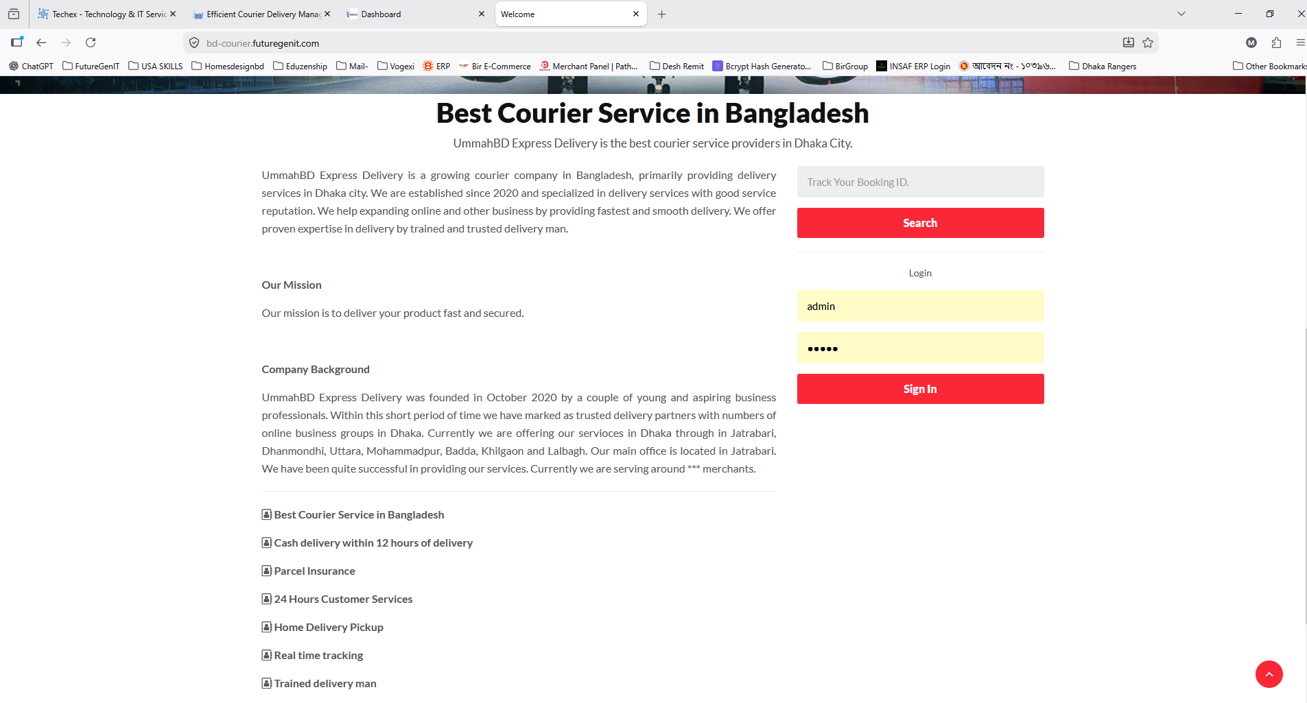 Homepage content