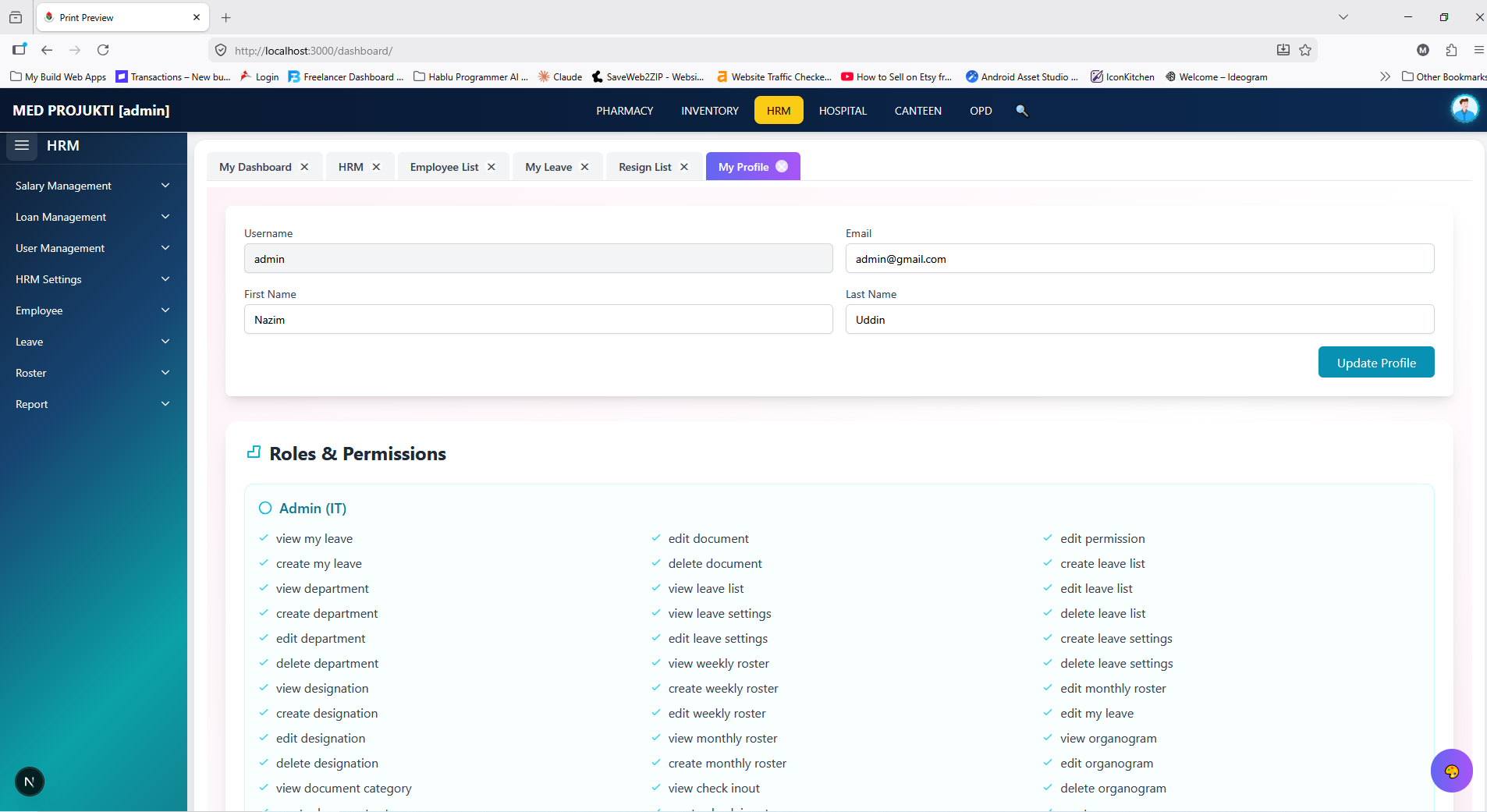 User Profile & RBAC