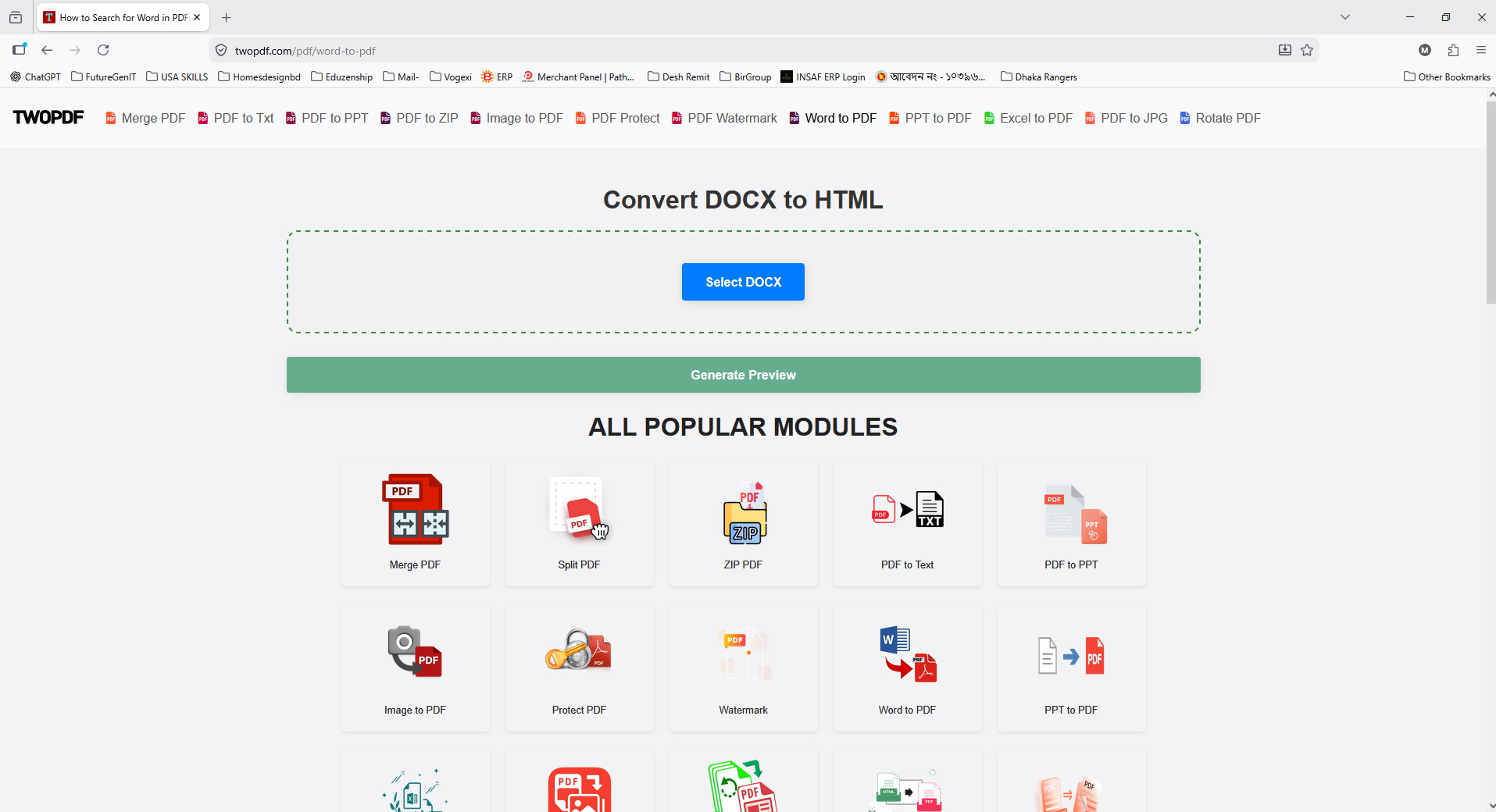 Word to PDF screenshot