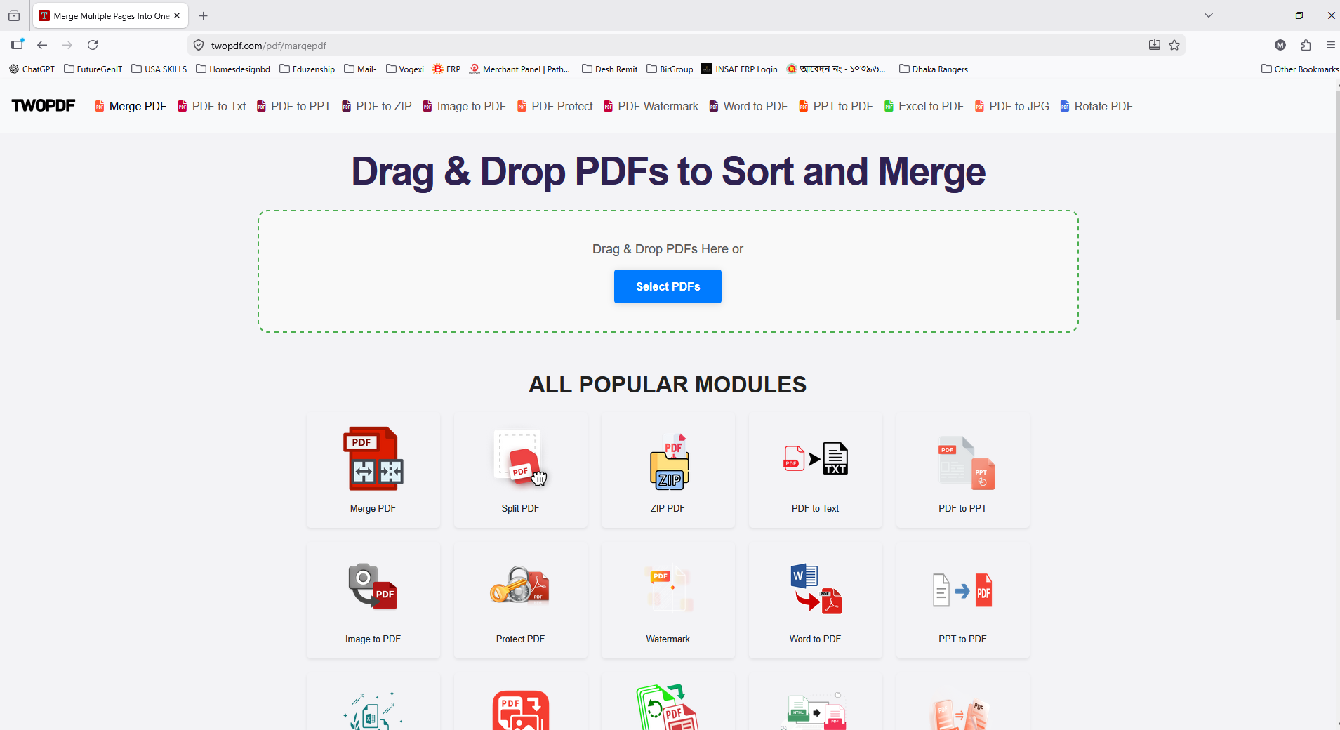 Merge PDF screenshot