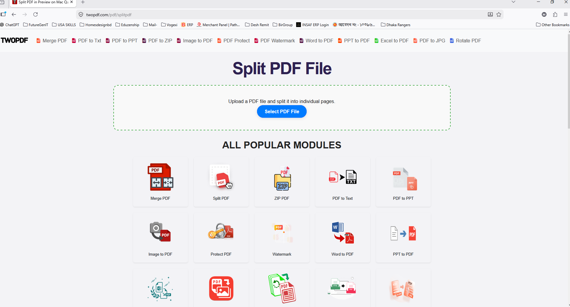 Split PDF screenshot