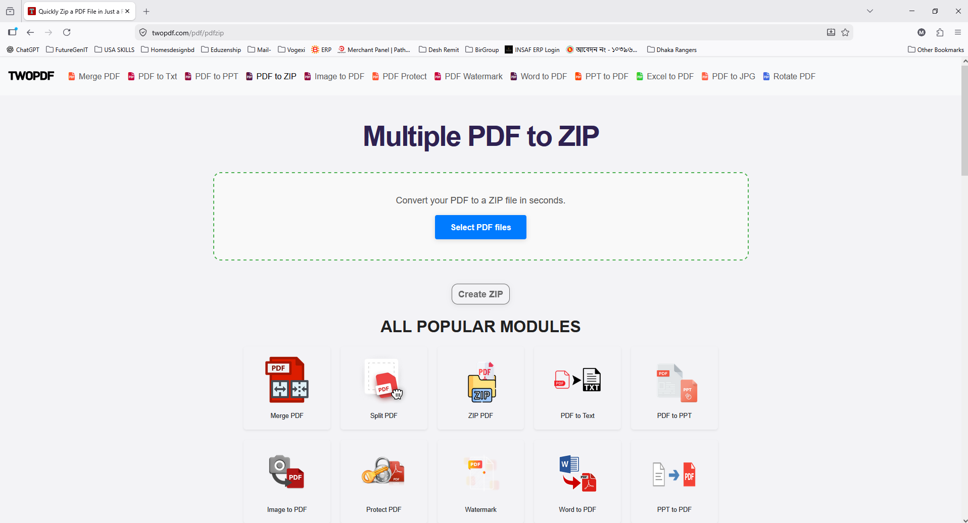PDF to ZIP screenshot
