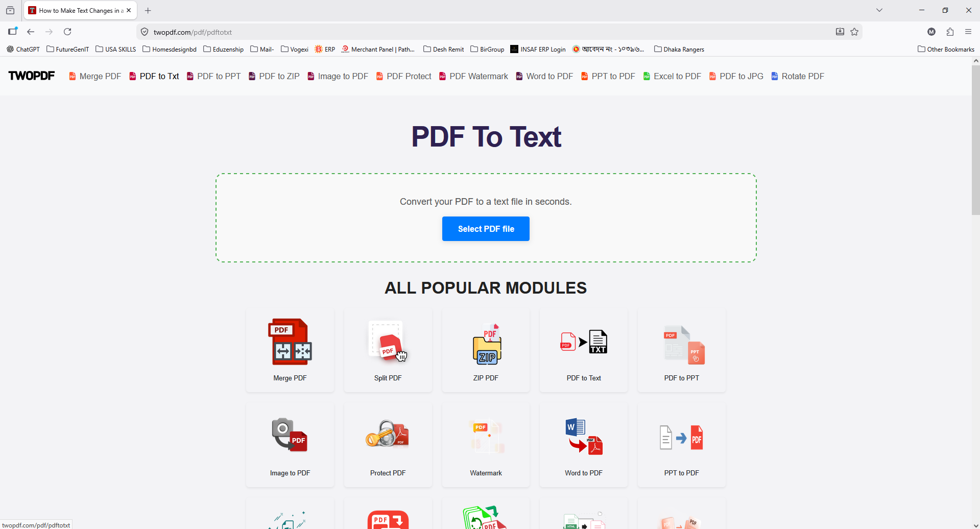 PDF to Text screenshot