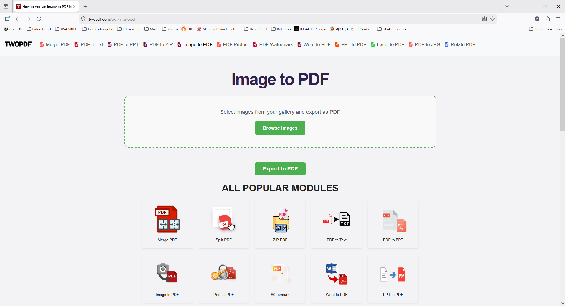 Image to PDF screenshot