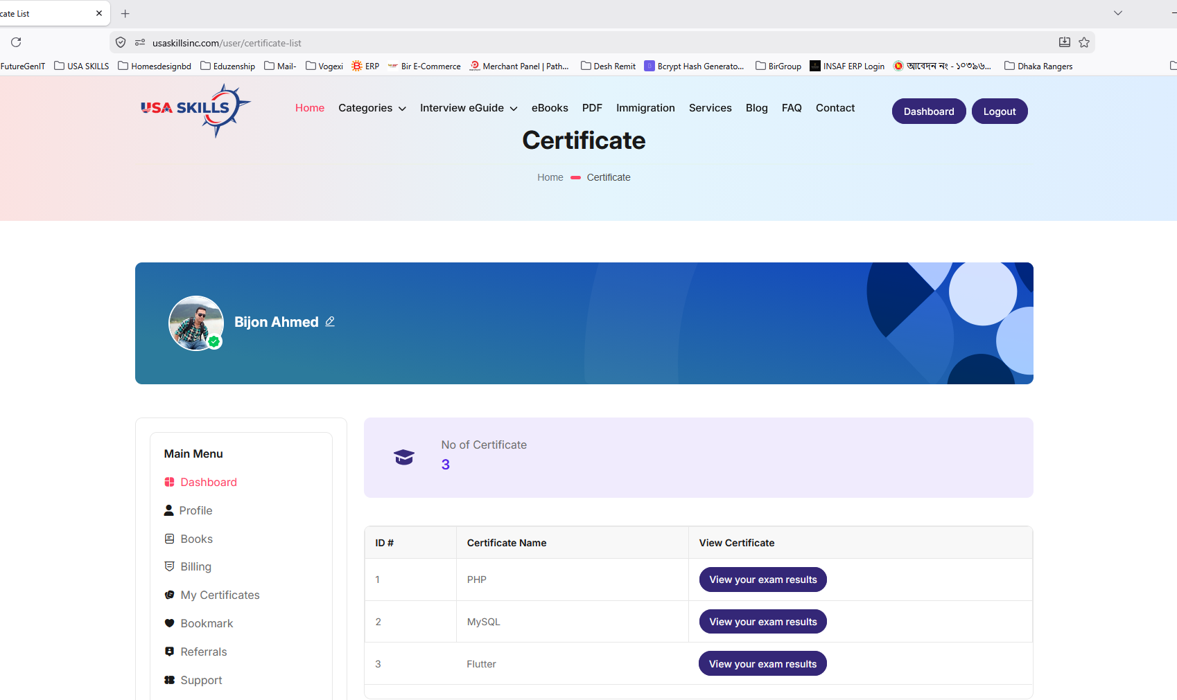 Certificates List